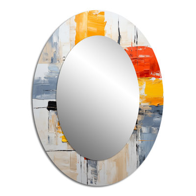 Miroir mural ovale moderne décolorée minimaliste - bleu