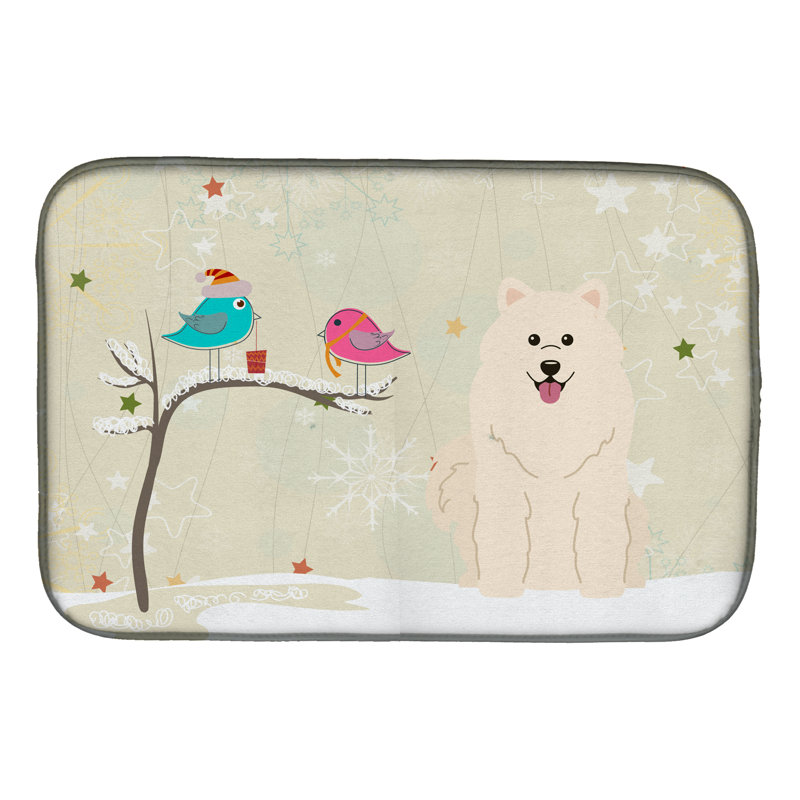 Tapis de noël entre amis samoyède