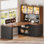 Bureau d'ordinateur avec base en métal Larinda