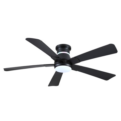 46" 5-blade Ceiling Fan With Led Light Kit And Remote Control