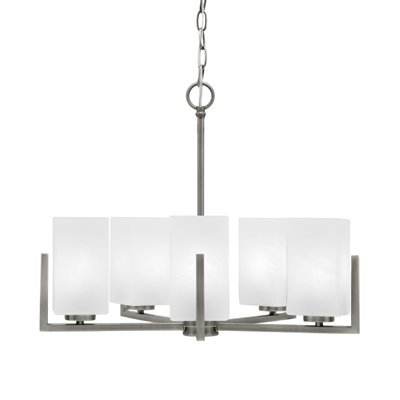 Lustre 5 lumières à onyx carré 3,5 po Nicomedes