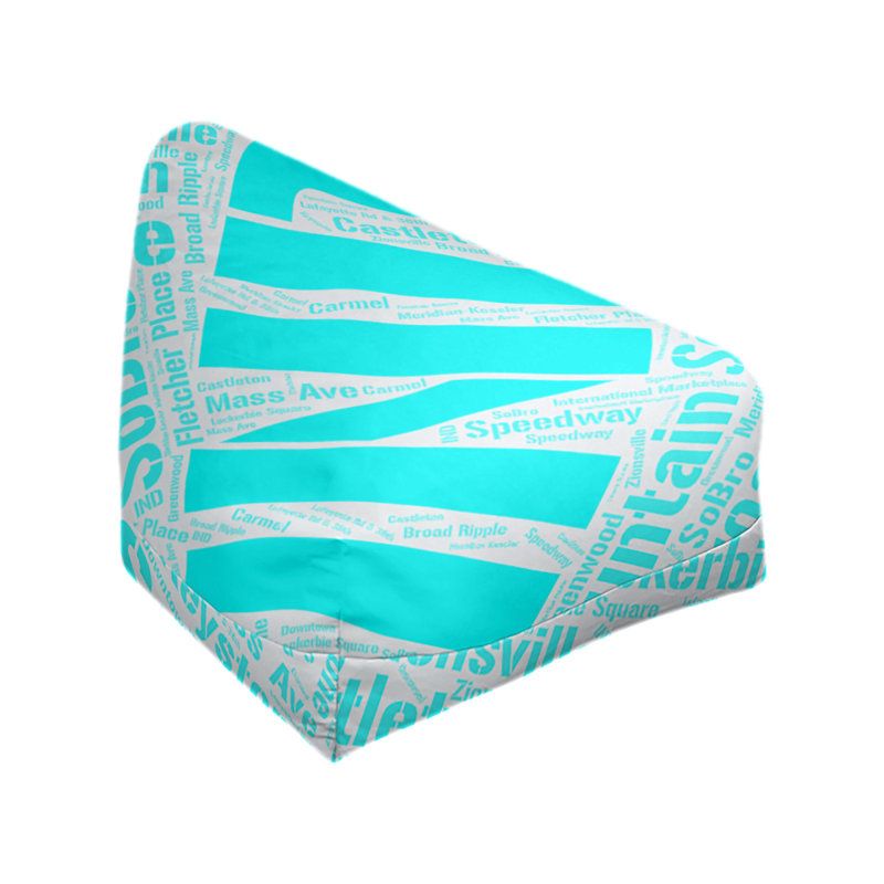 Classic Bean Bag, 30" H x 27" W x 25" D, Cyan Polyester Blend, Indianapolis