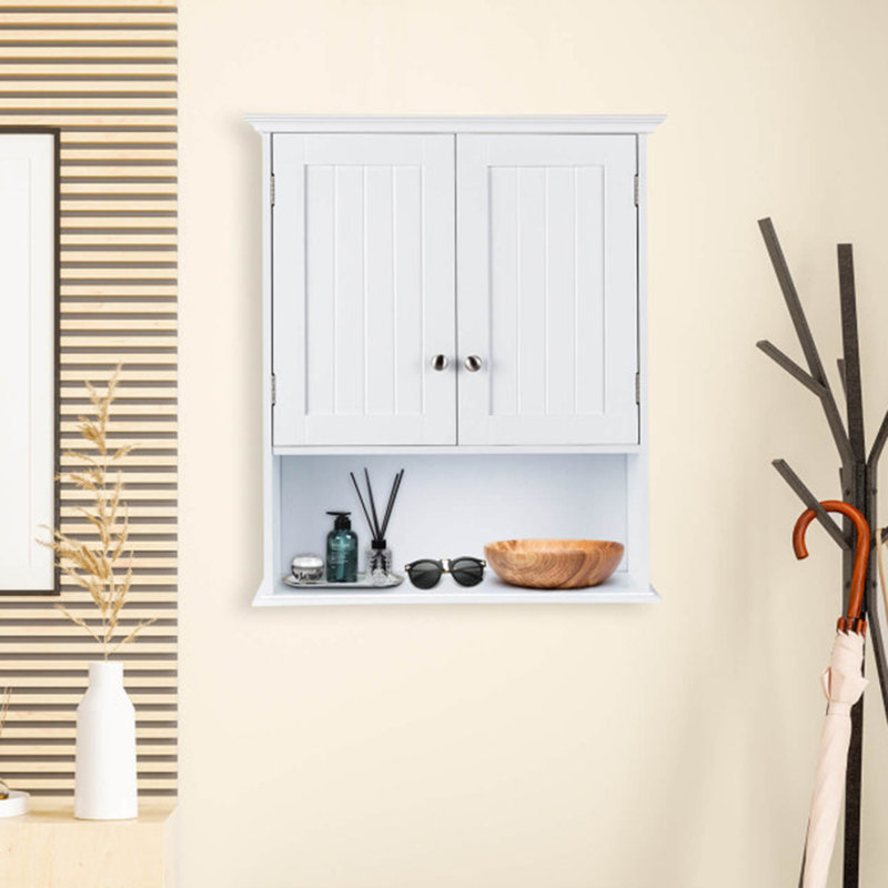 Bellani Wall-Mounted Manufactured Wood Bathroom Cabinet, White