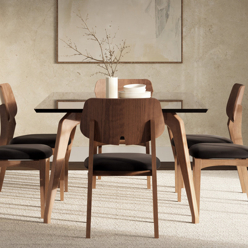 Modern Brazilian Glass Dining Table, Black, 29.5" H x 70.75" L x 39.25" W