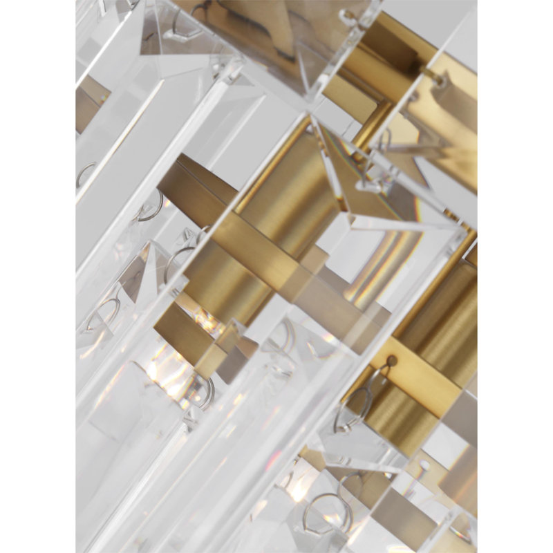 Arden Tiered Chandelier, 18.75" H x 32.88" W x 32.88" D, Burnished Brass