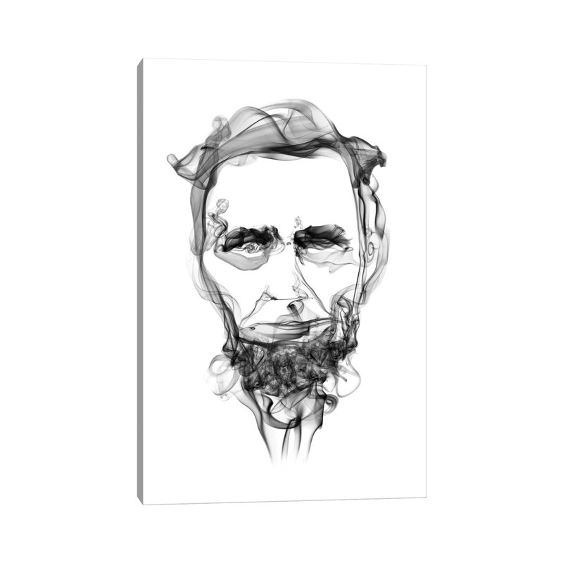 «Abraham Lincoln», reproduction, Toile tendue, H 40 po x l 26 po x P 1,5 po