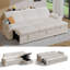 Canapé-lit multifonctionnel en forme de L de 101 po avec dossier réglable, ports USB et pochette de rangement, assemblage sans outil, idéal pour le salon, la chambre à coucher, un dortoir-568005453