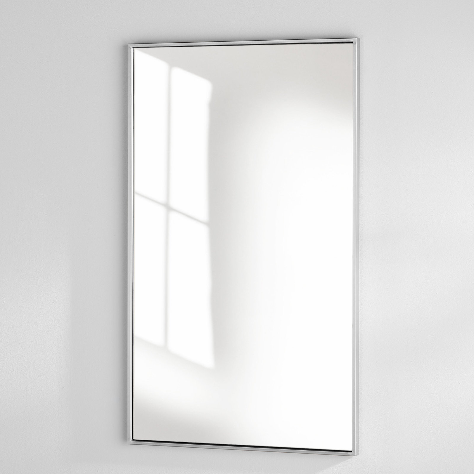 Sabine Metal Rectangle Wall Mirror, 40" x 24", Silver