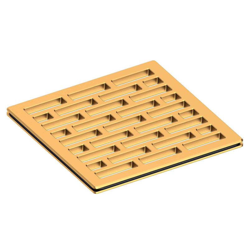 4" Square Shower Drain, Satin Bronze (PVD)