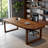 Solid wood brown desk, rectangular executive desk-1762941676