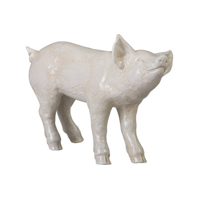 Pig Animals Weather Resistant UV Resistant Ceramic / Porcelain Garden Statue