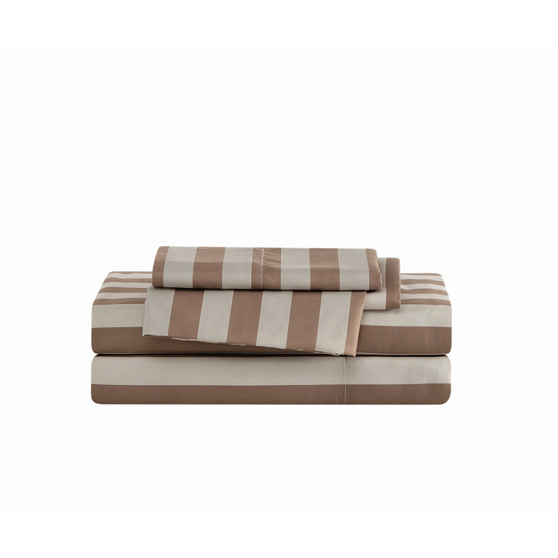Truly Soft Weston Stripe Sheet Sets, Brown, Queen Sheet Set with 2 Pillowcases
