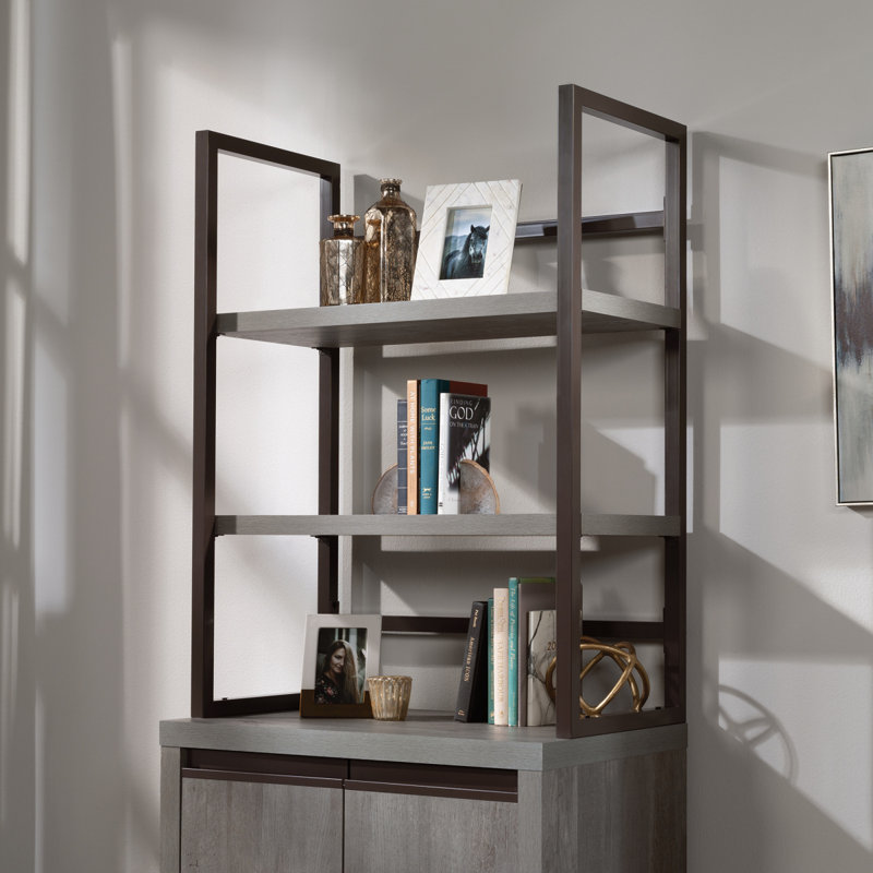 Library Hutch, Brown Finish