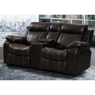 Tegmen 72'' Faux Leather Reclining Loveseat