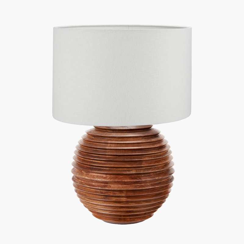 Table Lamp, 24.01" H x 15.75" W x 15.75" D, White, Linen