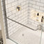 Écran de douche 1/4 "en verre trempé transparent pour baignoire avec barre à serviettes - modèle tendance pour salle de bain 3458