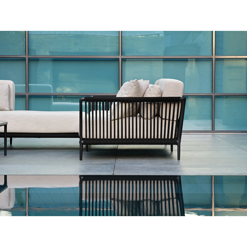 Otti Three-Seat Sectional Sofa, Blanca, Black