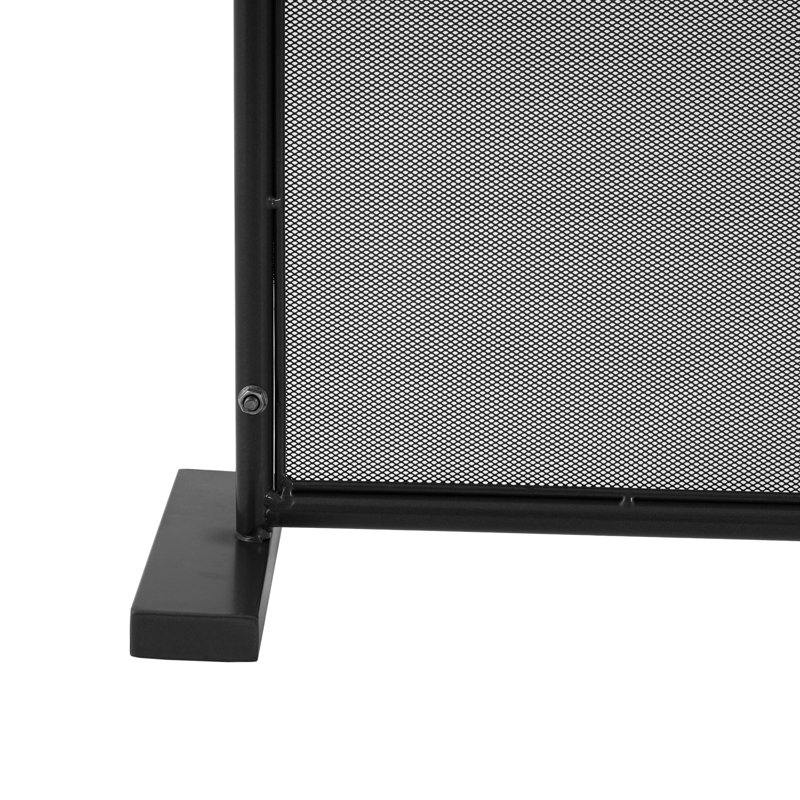Pare-feu arqué de 103,5 cm (40,75 po), 103,5 x 20 x 85 cm (40,75 x 7,87 x 33,46 po), en fer, monobloc, noir, panneau unique en maille arquée