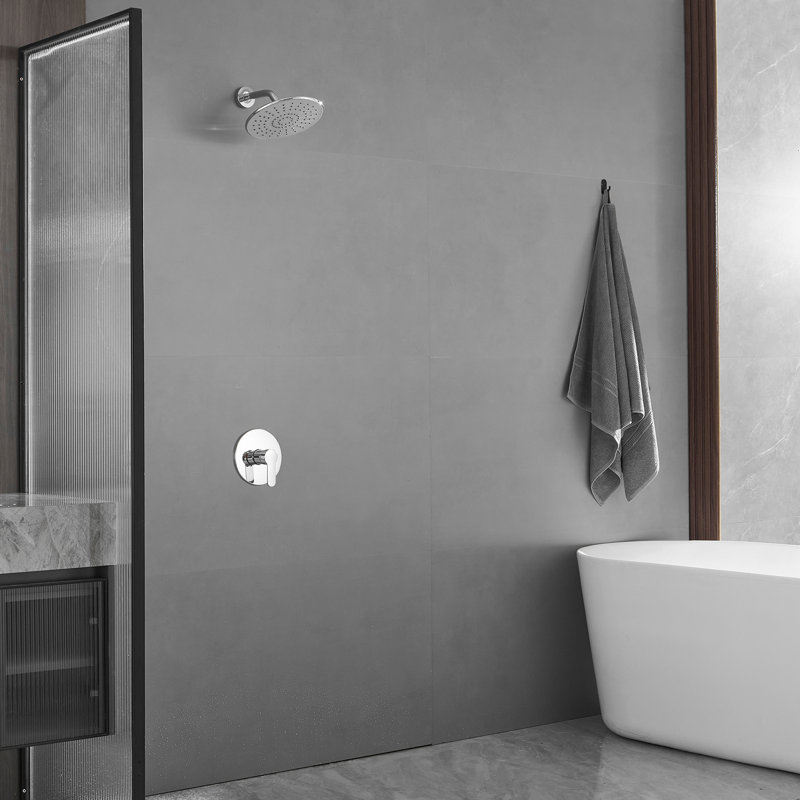 Robinet de douche à contrôle de volume avec valve brute, Chrome