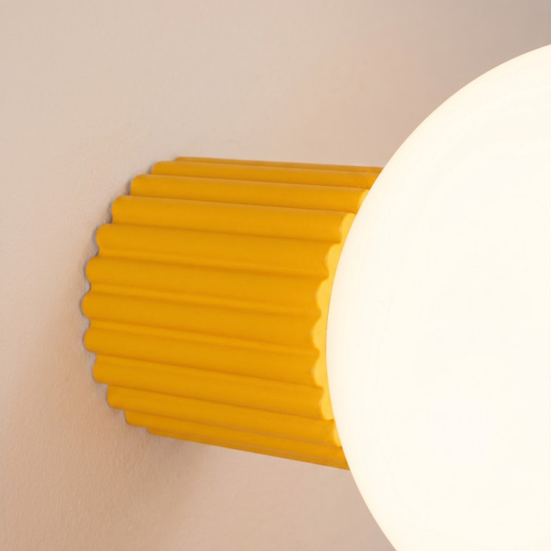 Halo Aluminium Flush Mounted Sconce, Yellow