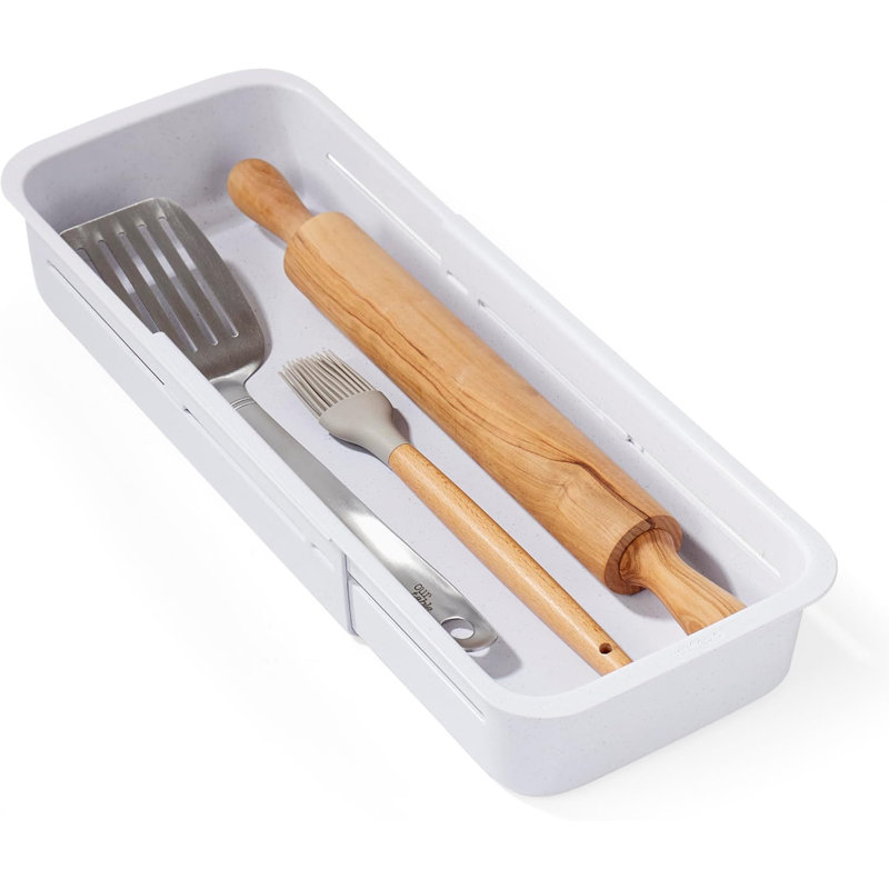 Expandable Drawer Storage Organizer Bin, Adjustable Stackable Drawer Level for Kitchen Grill Tools Gadgets Accessories