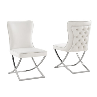  Yulianna 19" Tufted Velvet Upholstered Side Chair 