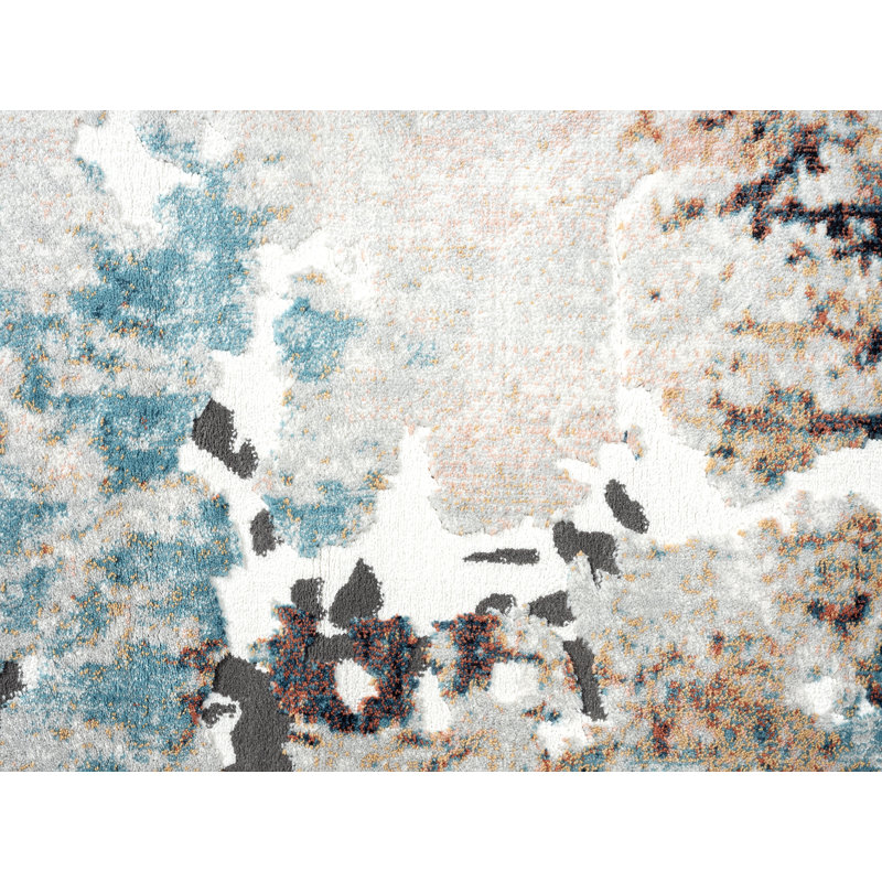 Tapis brun à motif abstrait Rian, Rectangle 4pi x 6 pi