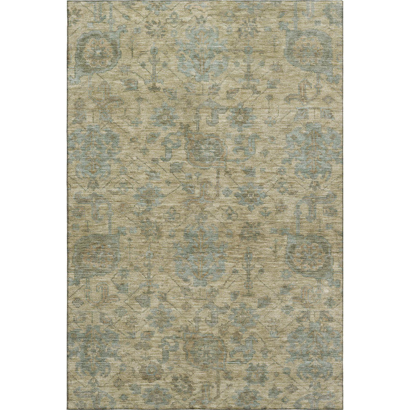 Tapis damassé Grafals AMF1105 lavable à la machine de qualité supérieure, Rectangle 10 pi x 14 pi