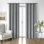 Shay Solid Gray Cotton Grommet Top Drapery Panel Set of 2