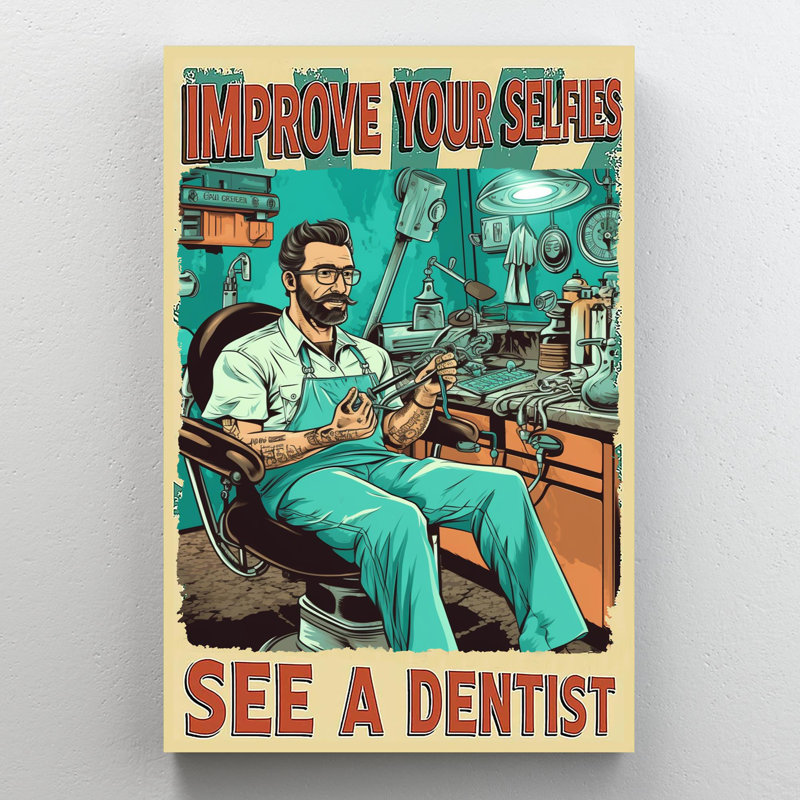 See A Dentist - 1 pièce, impression rectangulaire, H 36 po x l 24 po x P 1,25 po