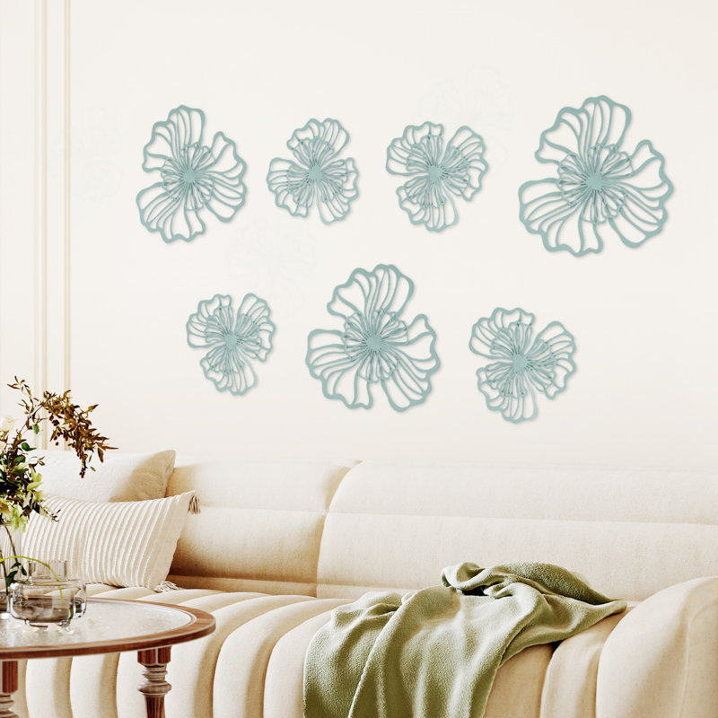 Décoration murale en métal 7 pièces 7 pièces, Vert