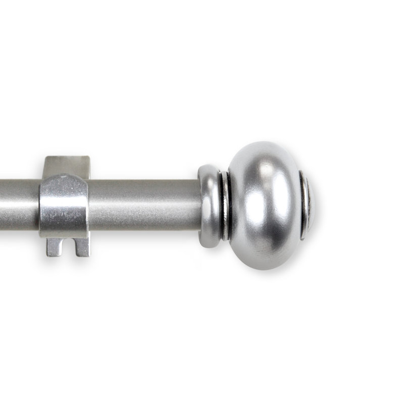 Tringle à rideaux simple ajustable 0,62 po Fiske, l 48 po à 84 po, Nickel satiné