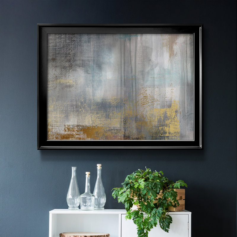 «Misty Sky II», peinture sur toile encadrée, H 26,5 po x l 36,5 po x P 1,5 po, Noir