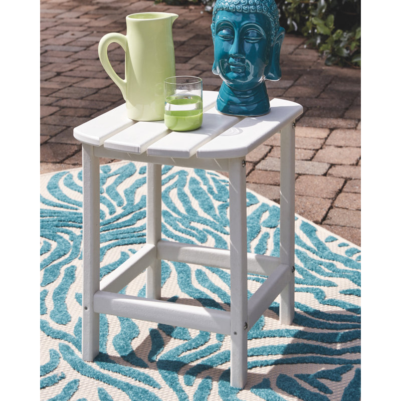 Emory Rectangular Outdoor Side Table , in. W in. D, White