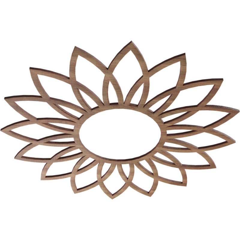 Médaillon de plafond 24 "x 24" x 8 3/8 "x T 1/4" en marguerite, hickory, H 22 po x l 22 po x P 0,38 po, Noyer