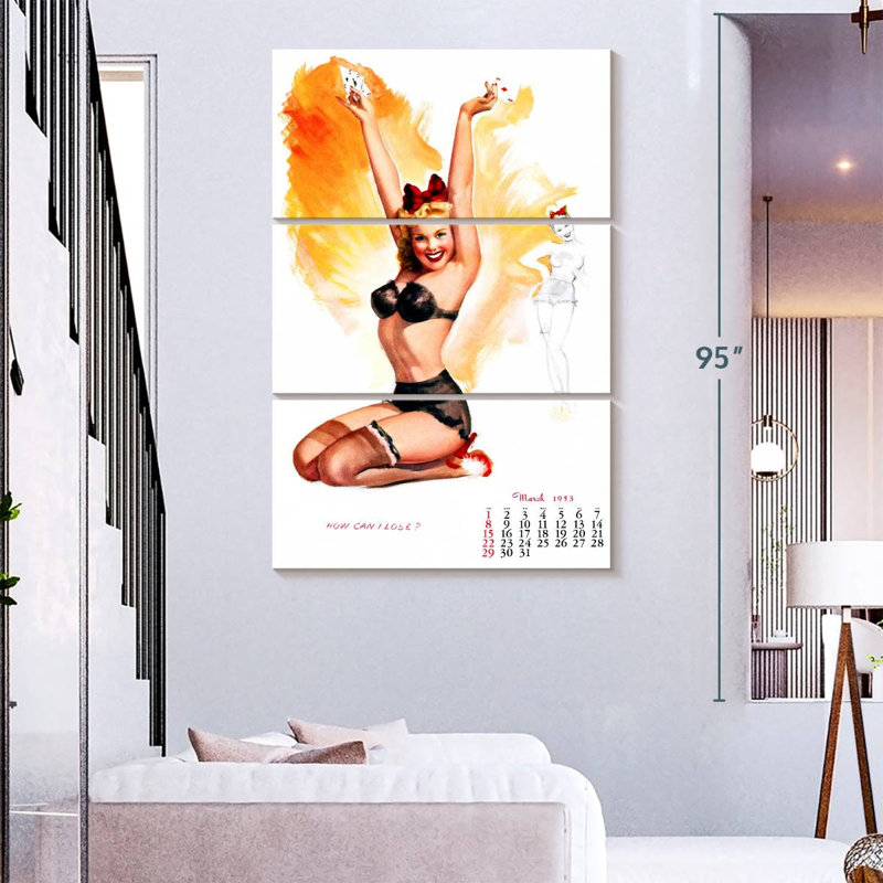 Mars 1953 Pin-Up, H 74 po x l 48 po