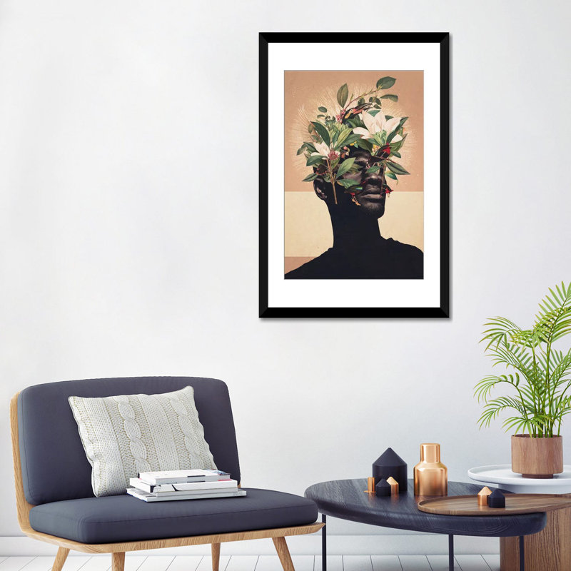 «Birds Are My Real Origin» par Frank Moth, impression sur toile tendue, Papier d'art encadré noir, H 32 po x l 24 po x P 1 po
