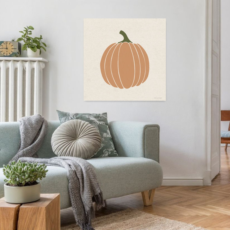 Art contemporain citrouille d'automne, H 32 po x l 32 po