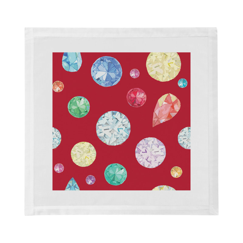 Jewel Cotton Sateen Dinner Napkins, Red