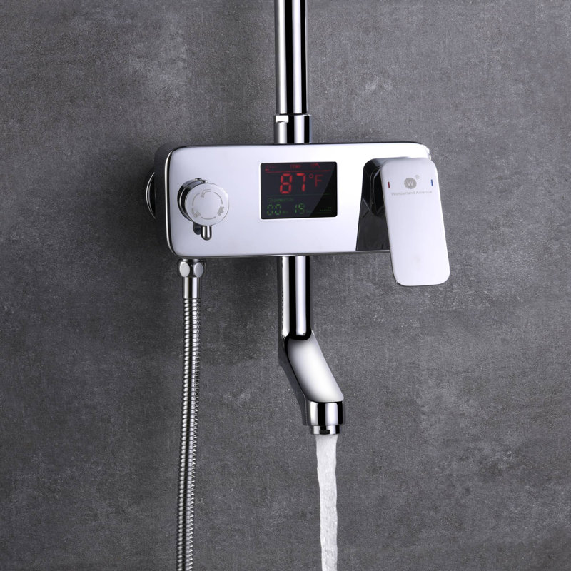 Robinet de baignoire et de douche à pression équilibrée avec valve brute, Chrome