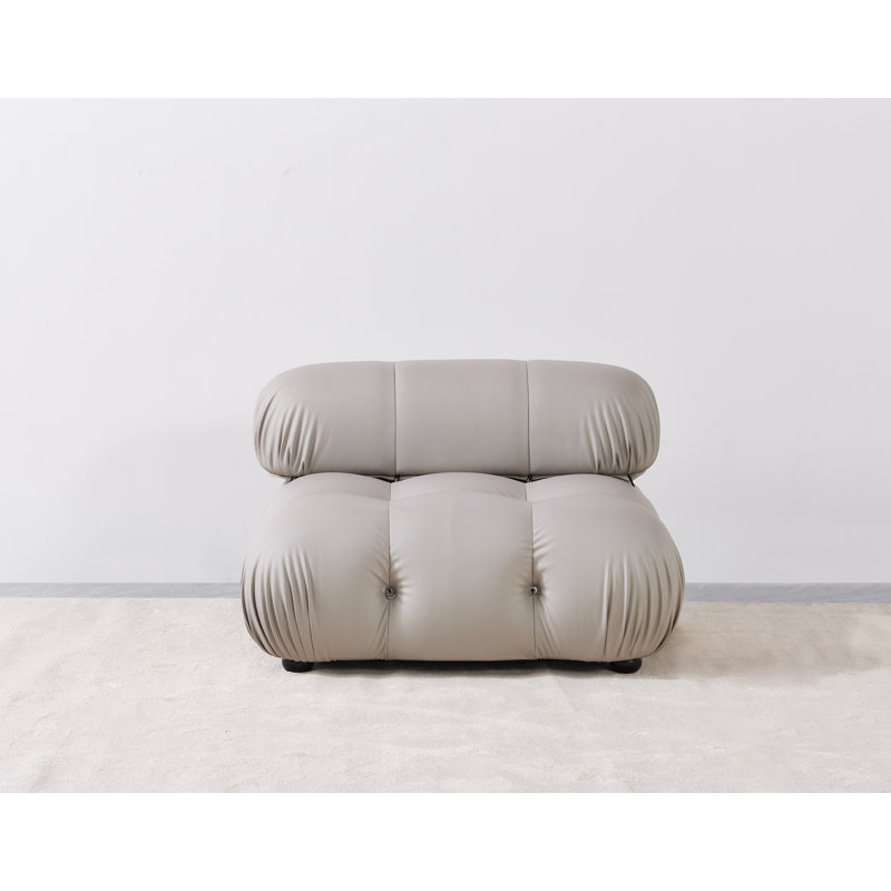 Adelaida Faux Leather Accent Chair, Gray Faux Leather