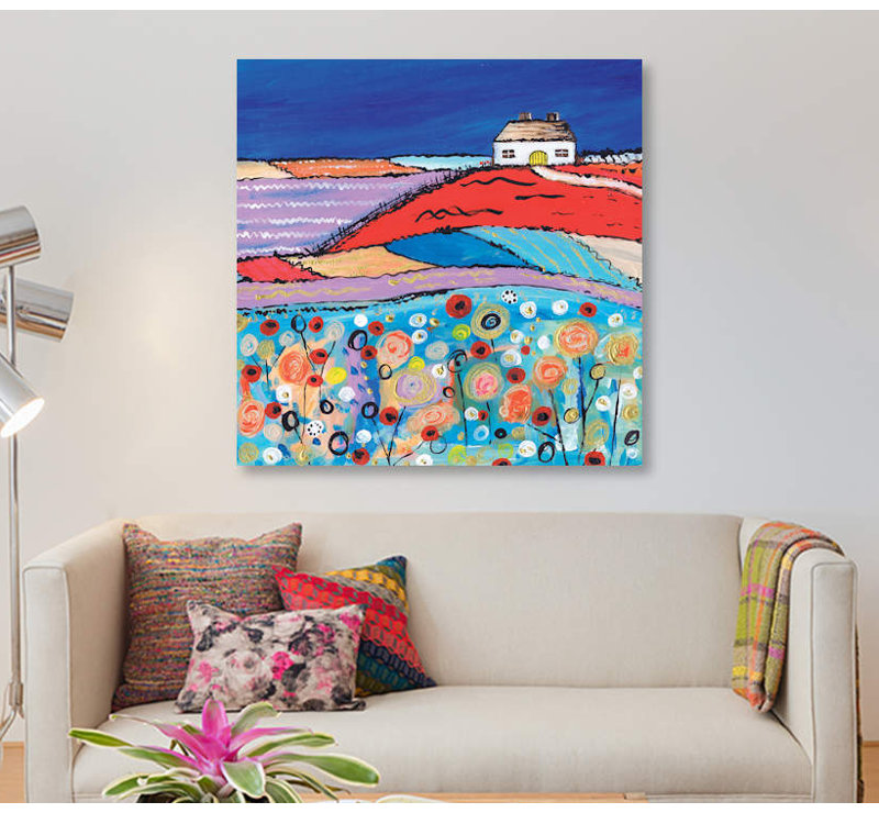 « home doux home », reproduction d’impression sur toile, H 12 po x l 12 po x P 1,5 po, Toile tendue, Pas de tapis