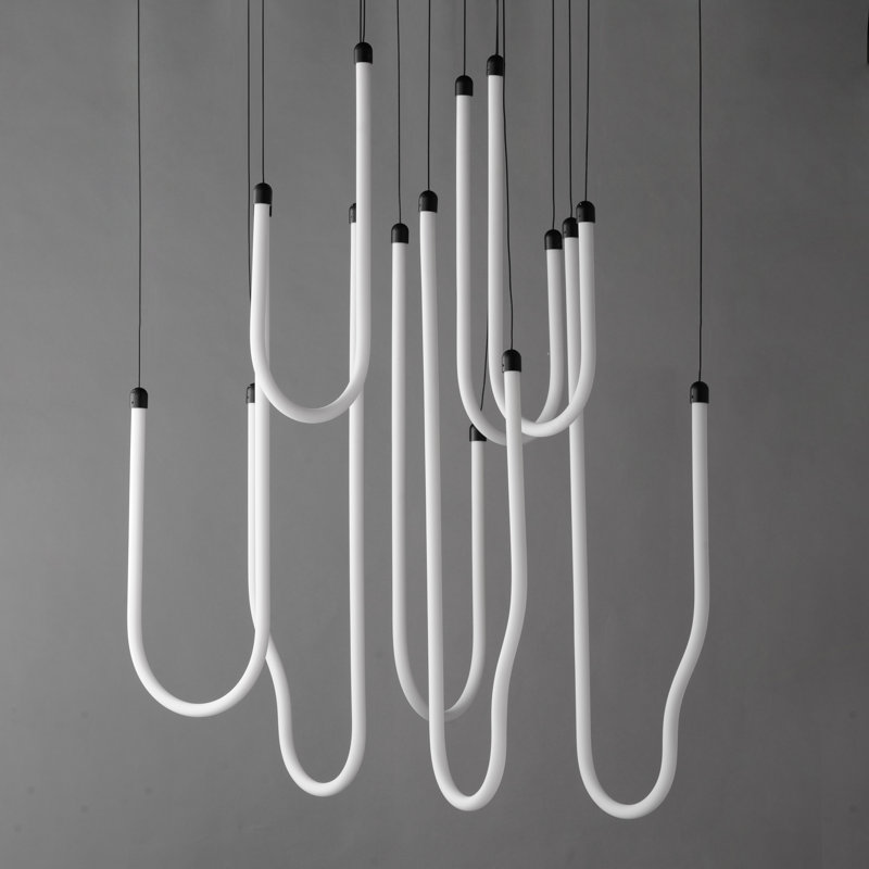 Soleil-Multi-Light Pendant, Black, 33.25" H x 35.5" W x 35.5" D, 8