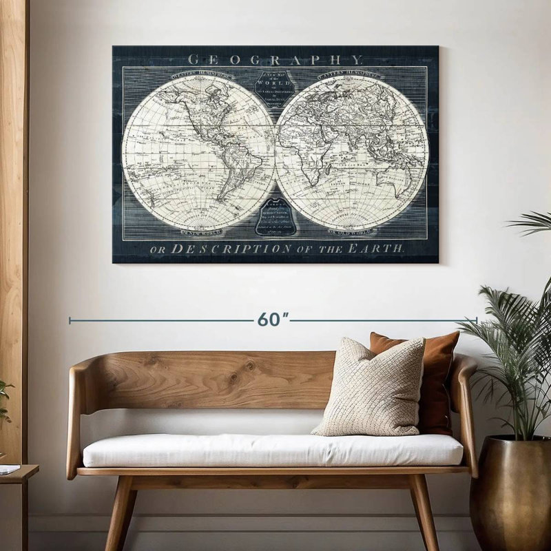 Globe terrestre du vieux monde Aliaz I, H 32 po x l 48 po