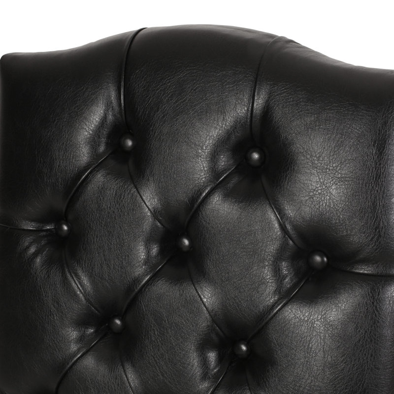 Chaise d'appoint capitonnée, Noir, Noir