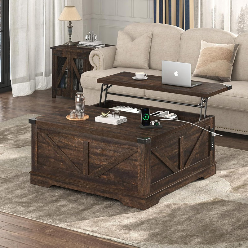 Table basse Vardell, Brun, H 18,8 po x l 40 po x P 40 po