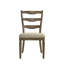 Ensemble de 2 chaises d'appoint en tissu brun clair et finition chêne vieilli