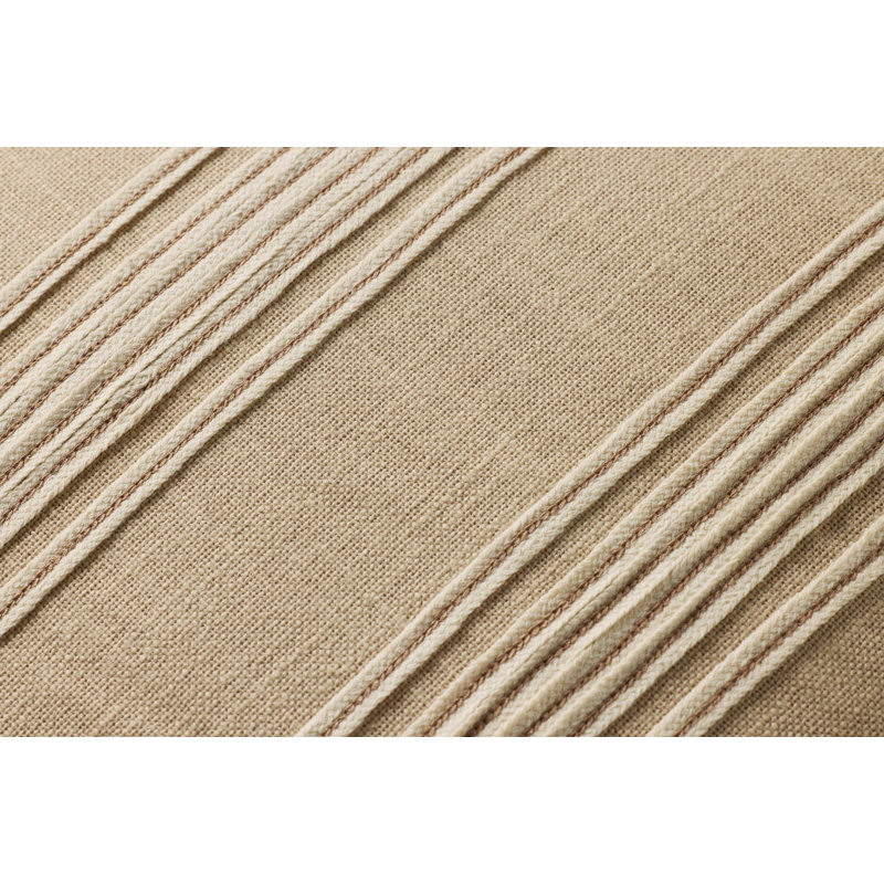 Chris Loves Julia x Loloi Verona Accent Pillow, Beige, Square 22", Pillow Cover Only - No Insert