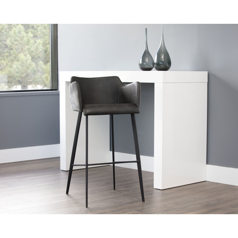 Upholstered Stool with Metal Frame, Bar Stool (30" Seat Height)