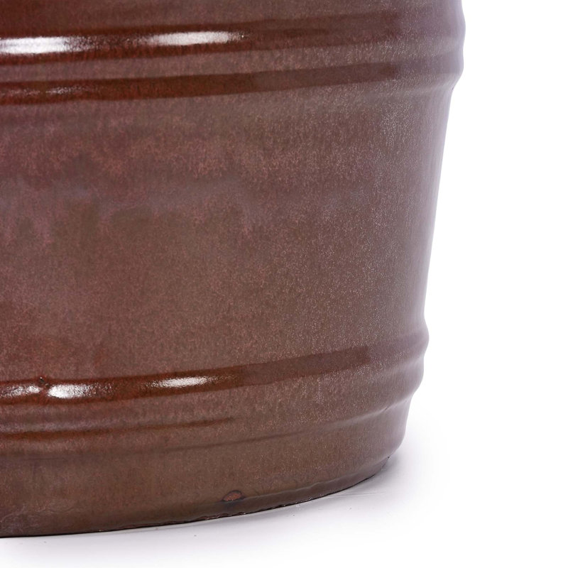 3 pots de fleurs en céramique avec une finition rouge en pâte de haricot, performance toutes saisons, drainage pour plantes, pots de fleurs 3 pièces, gel et chaleur, rebord de fenêtre idéal
